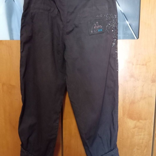 BSB Vintage Capri Pants Large Y2K Style with Strass and Adjustable Cuffs
