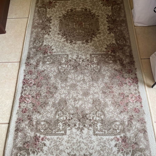 Beige brown runner new, anti-slip, 0.70 m width