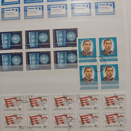 Blue Stamp Album used, 10 pages with varied thematic blocks