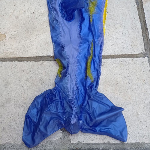 Inflatable sea dolphin toy large used with handles