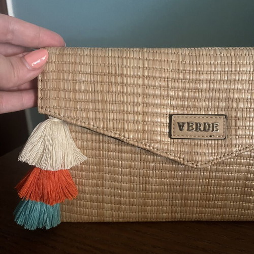 Straw envelope bag Verde like new, beige crossbody