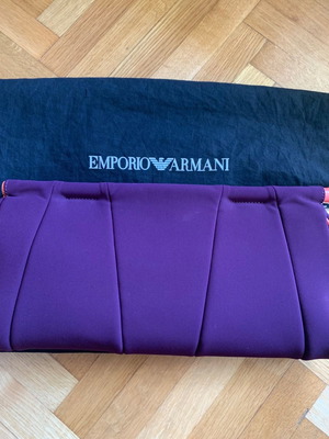 Emporio Armani handbag clutch used, purple