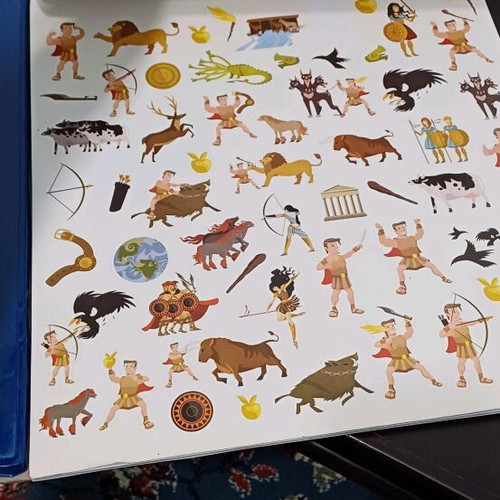 Drawing pad used with designs from Greek mythology