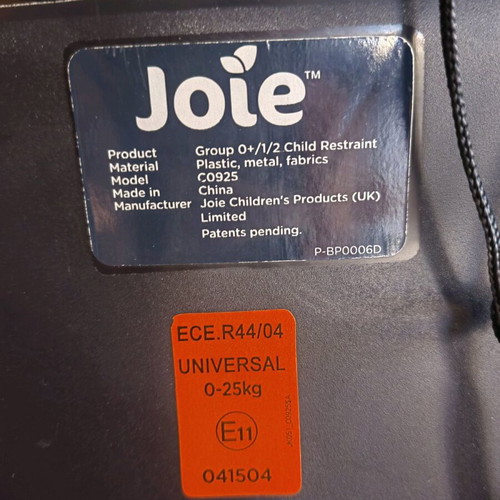 Joy car seat like new, 0-36 kg, adjustable recline