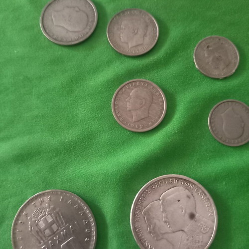 Coins used with King Constantine and Anna Maria