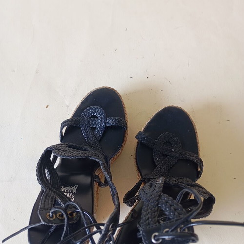 JLo platforms like new, black and beige, size 36
