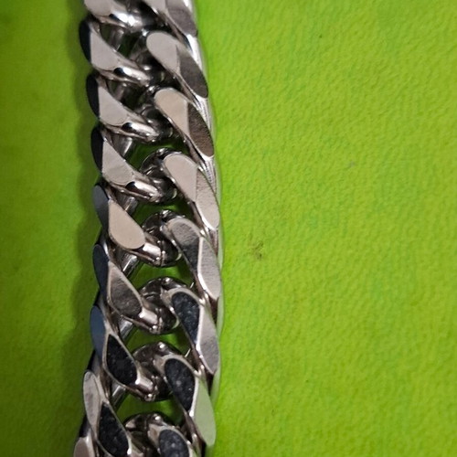 Steel bracelet chain new, 14 millimeters, 21 cm length