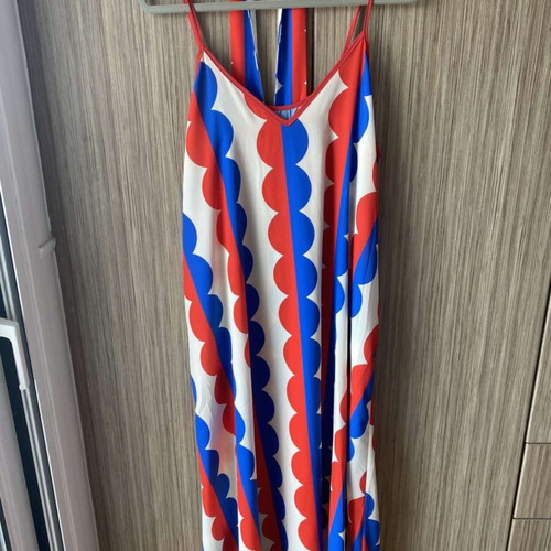 Karavan long dress, blue and red