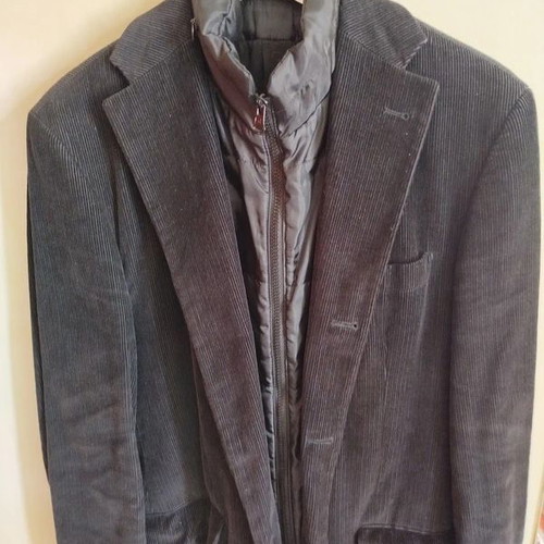 Prince Oliver men's black corduroy jacket like new with lining and hood