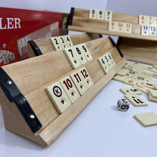 Wooden Rummy set new with original melamine tiles