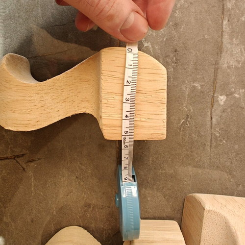 Solid wood furniture legs set of 4, raw, height 11.5 cm