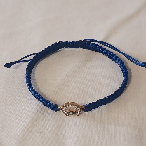 Women's bracelet blue with horseshoe and evil eye
