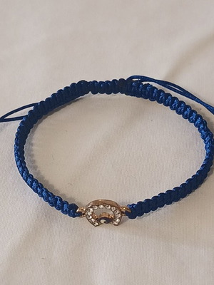 Women's bracelet blue with horseshoe and evil eye