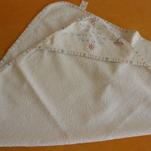 Mothercare baby hooded towel like new, cotton, 70x74 cm