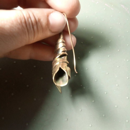 Bronze handmade brooch with organic design made to order