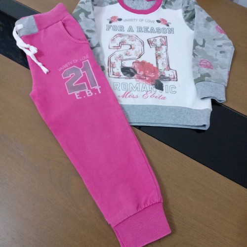 Evita tracksuit set for 4-year-old girl like new, grey and pink