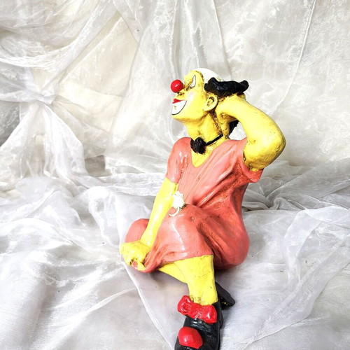 Large Clown with Mouse Susanne Juretzek Achatit Handcrafted Like New