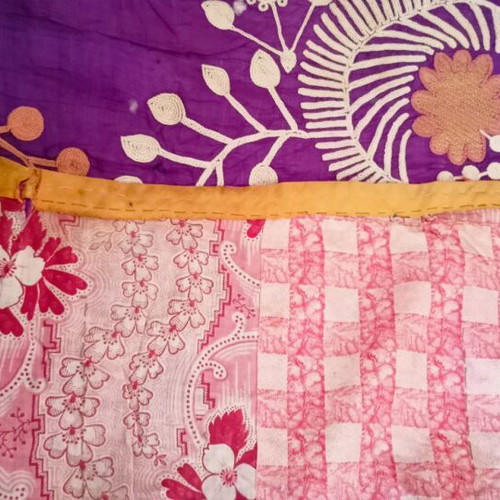 Silk Suzani from Uzbekistan used, antique with cotton lining