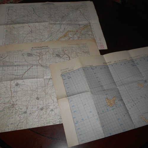 Military maps Othoni, Sitohori and Livadero used, set of 3