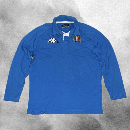Kappa Italia Rugby Long Sleeve Polo shirt like new, blue