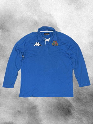 Kappa Italia Rugby Long Sleeve Polo shirt like new, blue