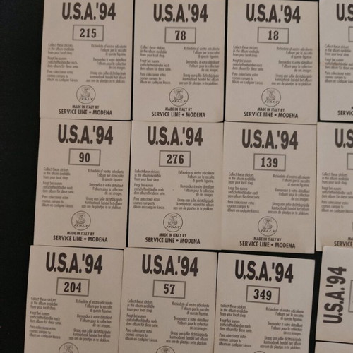 Collectible USA '94 football sticker pack used, 22 pieces SL service line