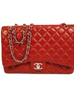 Chanel κόκκινη δερμάτινη τσάντα ώμου μεταχειρισμένη