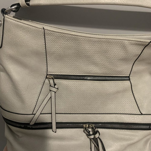 Women's shoulder bag, grey, 40x30 cm