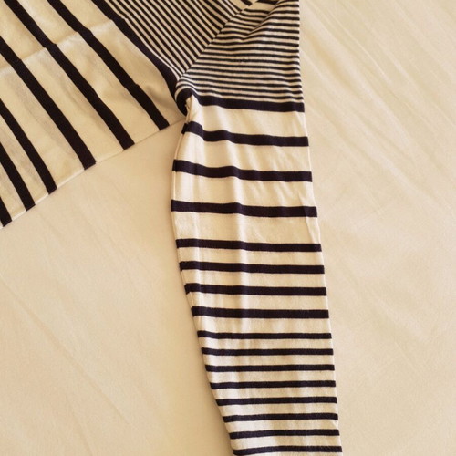 Massimo Dutti striped blouse used, size M, white and blue
