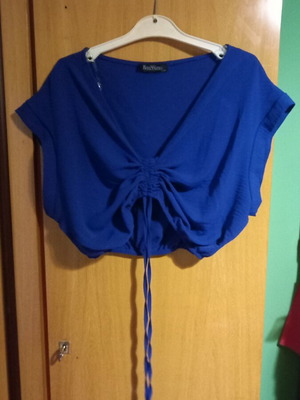 Benissimo Crop Top blue, like new, size L/XL plus