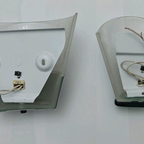 Italian metal wall lights with glass like new, set of 2