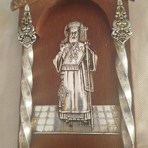 Vintage religious icon used, 20cm height, 10cm width