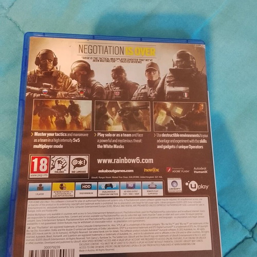 Tom Clancys Rainbows Six Siege PlayStation 4 new