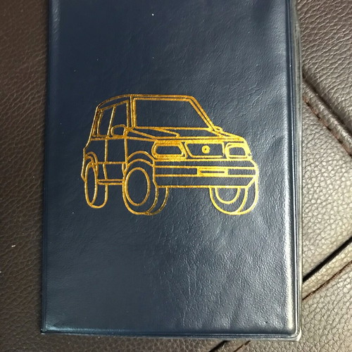 Passport holder with car design new, black and burgundy