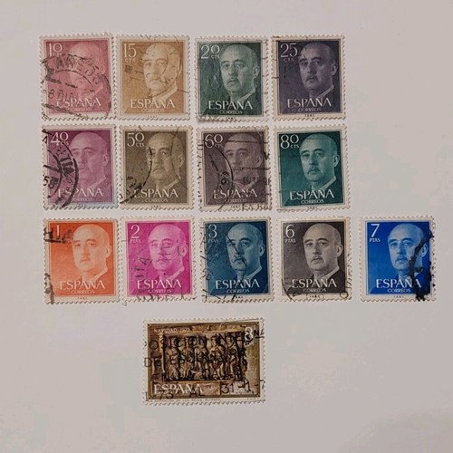 Spanish España Correos stamps with Franco used