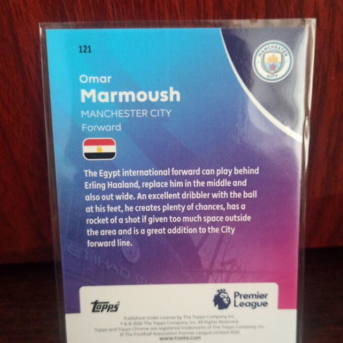 Omar Marmoush Silver Topps Chrome Card like new