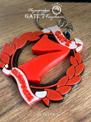 Olympiakos Gate 7 3D keychain new, handmade