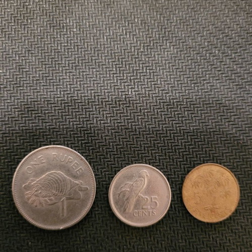 Seychelles coins used, set of 3 pieces