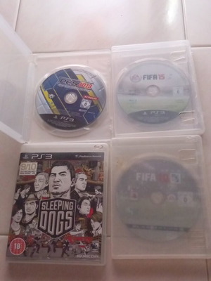 PlayStation 3 games used bundle with Sleeping Dogs, Fifa 10, Fifa 15, PES 2013