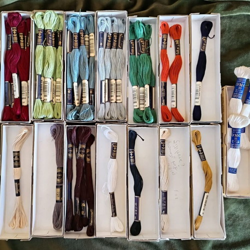 Set of 48 Anchor and D.M.C. new embroidery and crochet threads