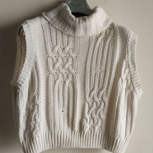 Vintage 80s Summer Knitted Turtleneck Top like new, made in Greece