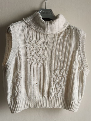 Vintage 80s Summer Knitted Turtleneck Top like new, made in Greece