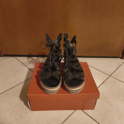 Makis Kotris women's black platform sandals EU 37