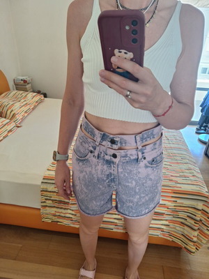 No Thinkin Purple Denim Shorts like new, size L