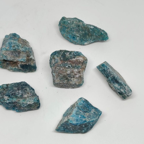 Natural Raw Blue Apatite 6 Pieces 106g