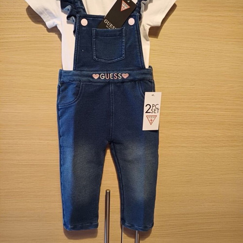 Guess baby salopette with blouse new, size 12 months