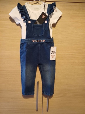 Guess baby salopette with blouse new, size 12 months
