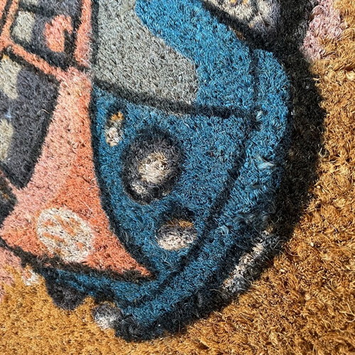 Coconut fiber doormat new with bus design 40x60