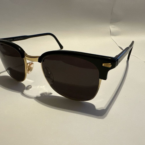 Vintage ItaloOptik Stardust sunglasses black and gold NOS