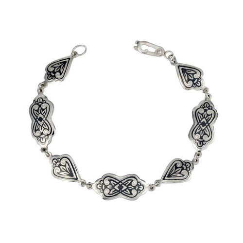 Ασημένιο βραχιόλι 925° με χειροποίητο σχέδιο νίελου καινούργιο